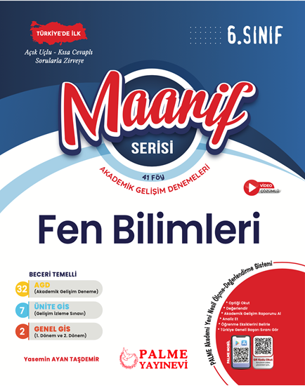 resm PALME 6.SINIF MAARİF SERİSİ FEN BİLİMLERİ HAFTALIK DENEME (41 FÖY)