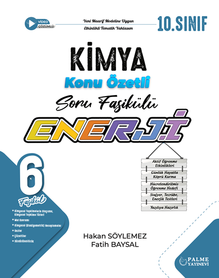 resm PALME 10.SINIF ENERJİ KİMYA KONU ÖZETLİ SORU FASİKÜLLERİ (6 FASİKÜL)