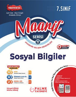 Resim PALME 7.SINIF MAARİF SERİSİ SOSYAL BİLGİLER AKADEMİK GELİŞİM DENEME (40 FÖY) KİTABI